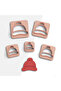 Polymer Clay Cutting Mold, Earring Molds, Cookie Mold, 5 Sizes, Ceramic Clay Mold, No:473