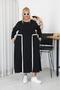 Plus Size Modal Fabric Lycra Dress with Piping Detail - 5
