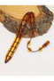Transparent Brown Special System Tasseled Powder Amber Fish Prayer Beads 201025855 - 3