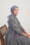 Shiny Scarf Contour Pattern Light Gray - 4