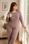 Women's Plus Size Oversized Cares Fabric Long Sleeve Pajama Set - 3