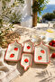 Strawberry Series 4 Piece Ceramic Rectangular Breakfast Appetizer Olive Bowl Snack Bowl Set