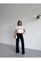 Women's Beige Short Sleeve Crew Neck Satin Ruched Blouse - 4
