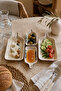 Olive Series 4 Piece Ceramic Rectangular Breakfast Appetizer Olive Bowl Snack Bowl Set - 2