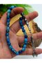 Blue Quartz Sphere Cut Alpaca Tassel Agate Natural Stone Prayer Beads 201025850 - 4