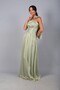 Women's Pleated Strapless Collar Lined Janjan Chiffon Long Dress - 2