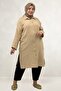 68074 Plus Size Buttoned Low Sleeve Tunic - Mink - 3