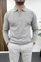 Men's Polo Collar Sweater 3-Piece Set T1 Edwtk195 - 2