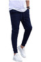 Set of 3/3 Pieces Unisex Ribbed Regular Black Gray Navy Blue Color Sports Sweatpants - 7
