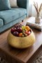 Gold Colored Fruit Bowl - Decorative Glass Presentation and Fruit Bowl 1 Piece