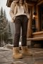 Wr-7452 Women's Camel Color Lace-Up Fur Detailed Thick Soled Winter Boots