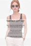 Women's Brown Scoop Neck Full Length Double Layer Modal Cotton Strappy Basic Bodysuit - 2