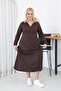 Plus Size Polo Neck Modal Fabric Dress - 3