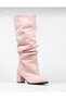 Pusi Pink Suede Ruffled Cowboy Boots - 3