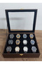12-Piece Leather Covered Wooden Watch and Jewelry Organizer Box, Storage Box - 4
