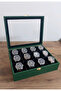 12-Piece Leather Covered Wooden Watch and Jewelry Organizer Box, Storage Box - 7