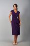 Women's V-Neck Lined Draped and Stone Detailed Flounce Crepe Midi Dress - 2