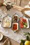 Tree of Life Series 4 Piece Ceramic Rectangular Breakfast Appetizer Olive Bowl Snack Bowl Set - 2