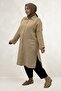 68074 Plus Size Buttoned Low Sleeve Tunic - Mink