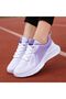Women's Purple Sports Lace-Up Sneakers - 5