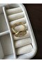 Gold Steel Anti-Tarnish Pink Vintage Eye Ring - 3