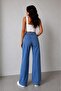 High Waist Wide Leg Palazzo Jeans - 3