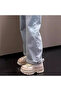 Women's Apricot Denim Platform Sneakers - 6