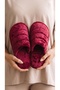 Women's Burgundy Closed 3-Stripes House Slippers 3 cm Byndkap3C