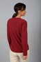 Women's Front Beading Floral Embroidered V-Neck Long Sleeve Blouse - 4