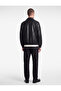 Regular Fit Shirt Collar Zipper Pocket Long Sleeve Classic Faux Leather Jacket - 3