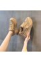 Women's Brown Monogram Platform Lace-Up Sneakers