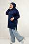 68087 Plus Size Low Sleeve Modal Tunic - Navy Blue - 2