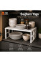 4 Pieces of In-Cabinet Organizer Rack, Plate and Cup Rack, Hard Odorless Plastic Rack - 2