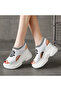 Women's White Floral Platform Sandals - 3