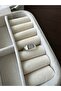 Silver Color Quadrilateral Stone Pinky Ring - 2