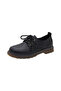 Women's Black Lace-Up Sneakers - 3