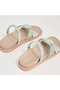 Women's Green Knot Detail Slip-On Sandals - 3
