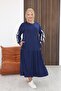 Plus Size Modal Fabric Dress with Bow Detail on the Sleeves