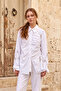 Paper Touch Blouse with Gathered Front and Bead Detail 141 White - 4