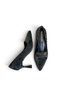 Women's Stiletto Wrinkled Black Shiny Pointed Toe Medium Heel F702
