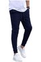 Set of 3/3 Pieces Unisex Ribbed Regular Black Gray Navy Blue Color Sports Sweatpants - 7