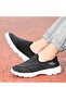 Women's Black Canvas Running Slip-On Sneakers - 5