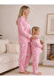 Mother Daughter Pajamas Set Pink Rabbit Pattern Long Sleeve Comfortable Home Wear Set - 2
