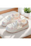 Women's White and Pink Star Mesh Chunky Sneakers - 8