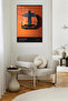 Orange Shelby Mustang Racing Stripe Metal Wall Art - 5