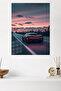 Black Supercar Sunset Drive Metal Wall Art - 4
