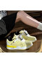 Women's Yellow and White Low-Top Sneakers - 7