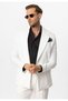 Single Button Double Breasted Striped Men's Blazer Jacket - 4