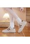 Women's Striped Sports Lace-Up Sneakers - 2