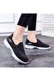 Women's Black Canvas Running Slip-On Sneakers - 3
